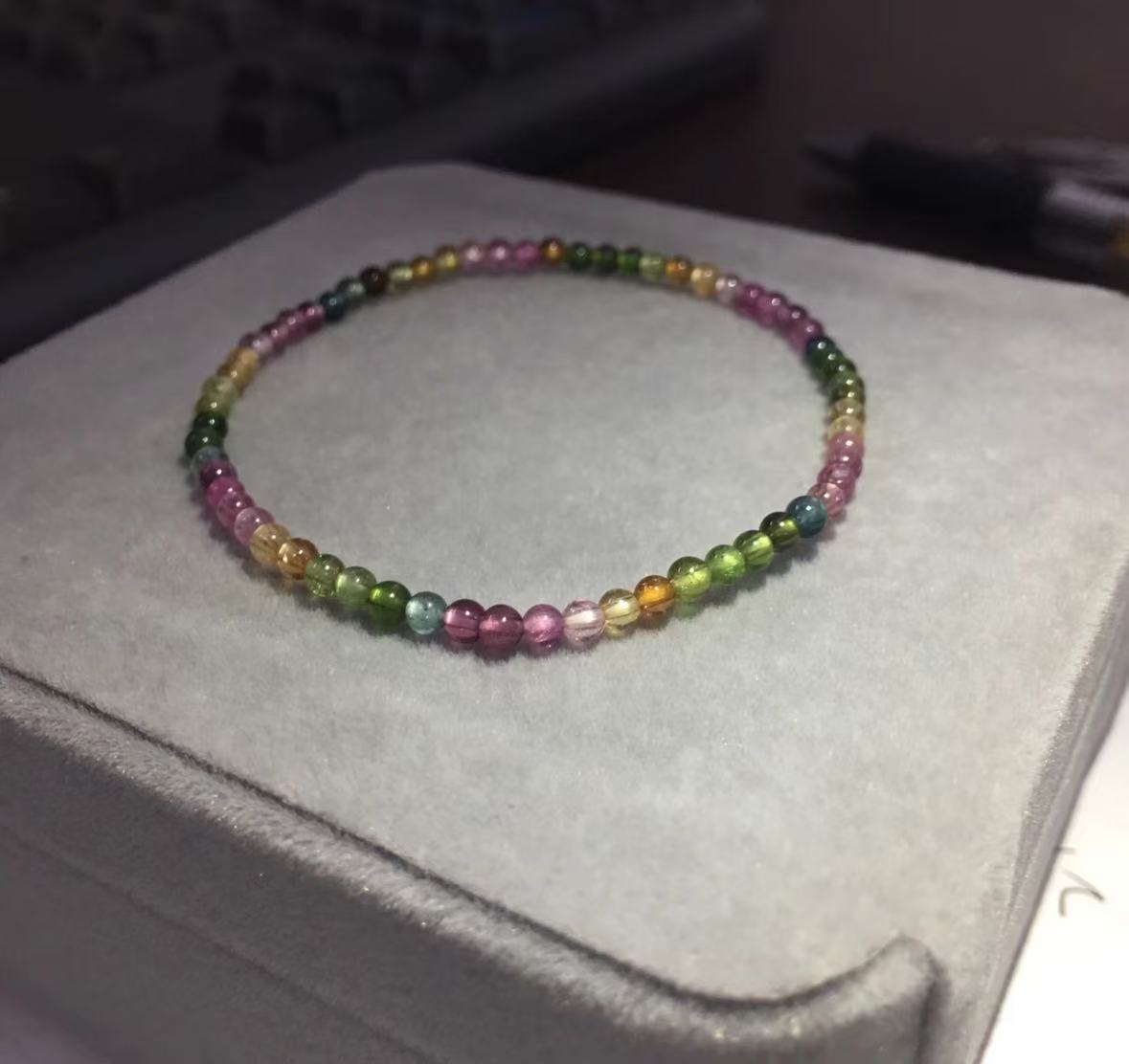Dazzling Rainbow Tourmaline Micro-Faceted Bracelet | Multicolored Gemstone Beaded Stacker